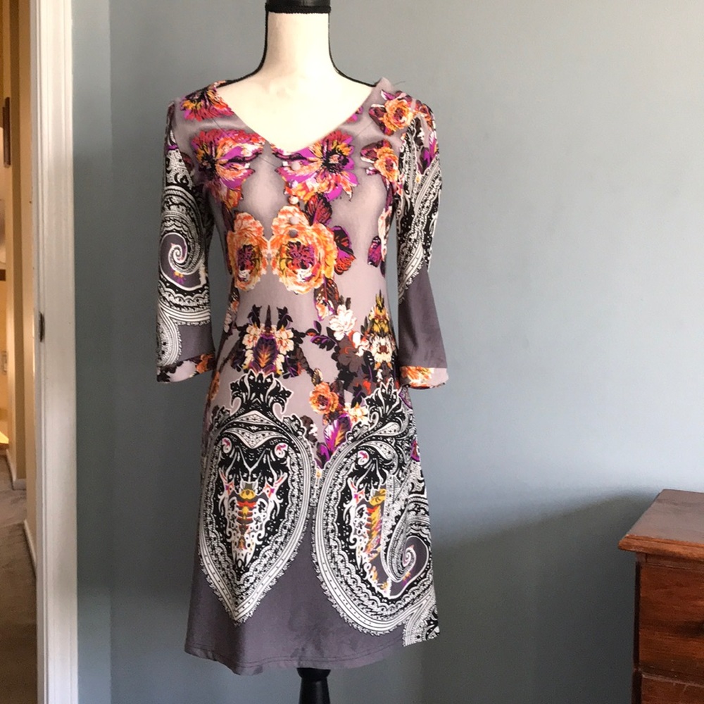 Grey print dress